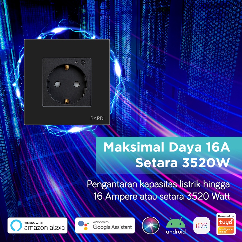 BARDI Solusi Otomasi BARDI Smart Wall Socket WiFi EU