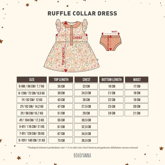 Hypefast Karya Nusantara  Bohopanna Ruffle Collar Dress 