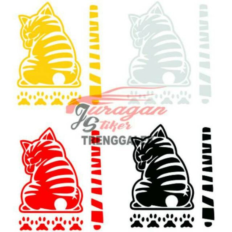 Stiker Wiper Belakang Mobil Gambar Kucing