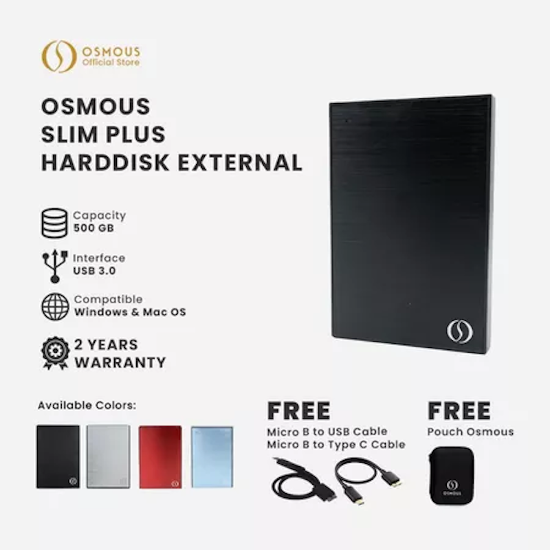 Osmous Hardisk Eksternal Slim Plus 500 GB 2
