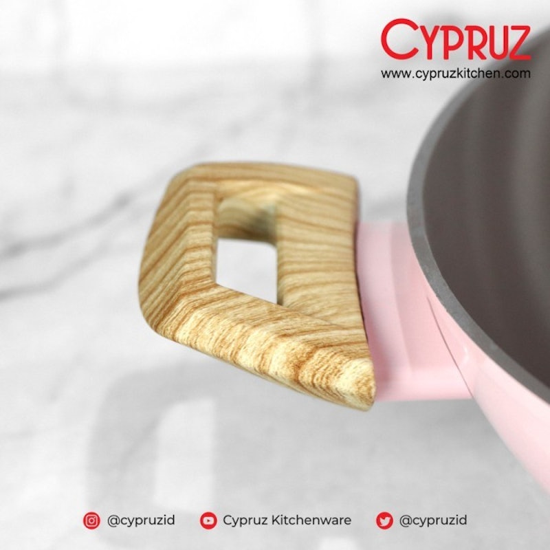 Cypruz Wok Pan Non Stick Pink Ceramic Series 28 cm 5