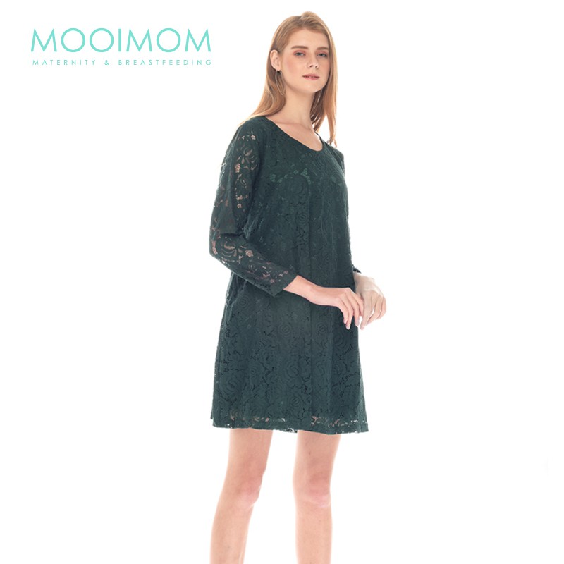 Mooimom Full Lace Nursing Dress