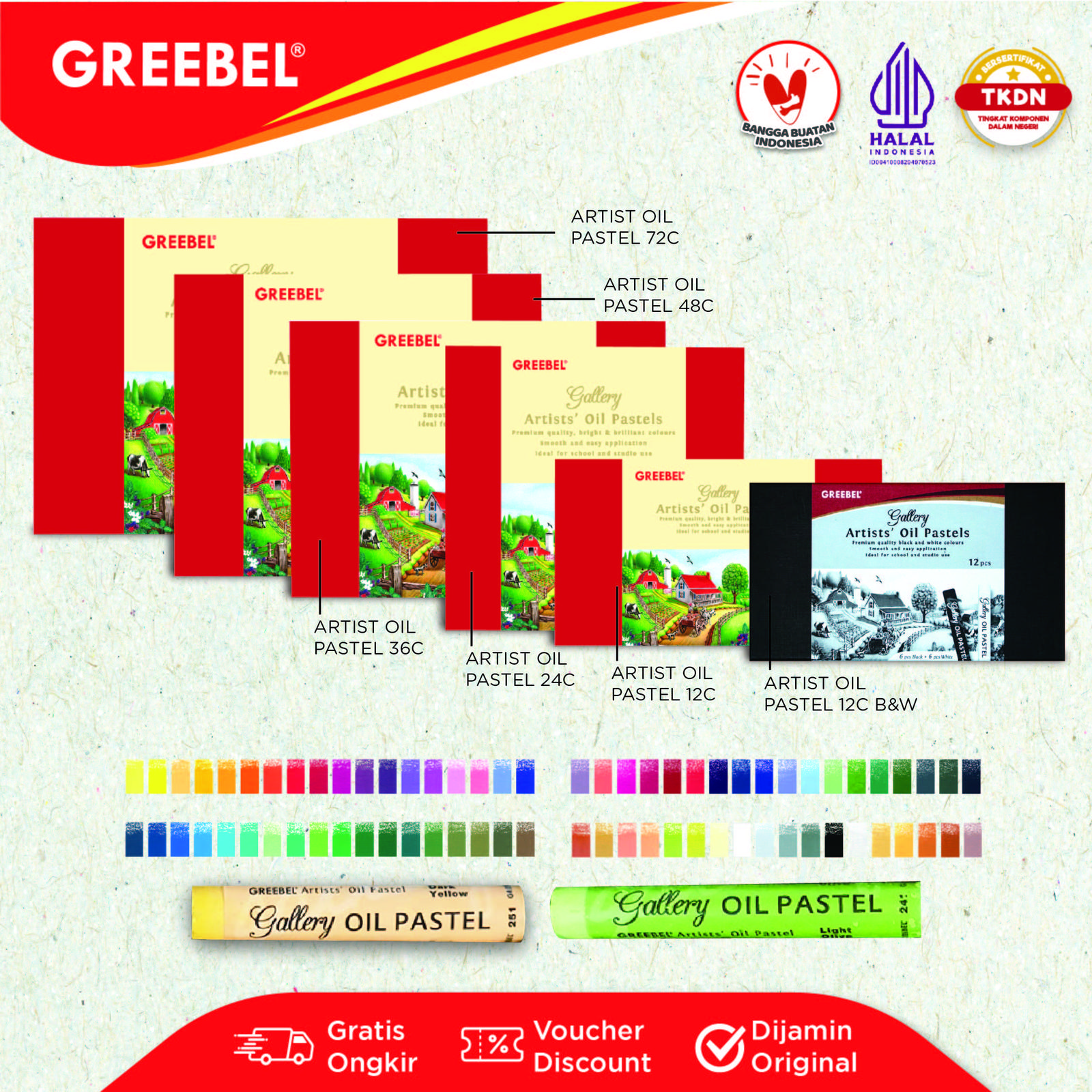 Suryamas Cipta Sentosa GREEBEL Artist Oil Pastels