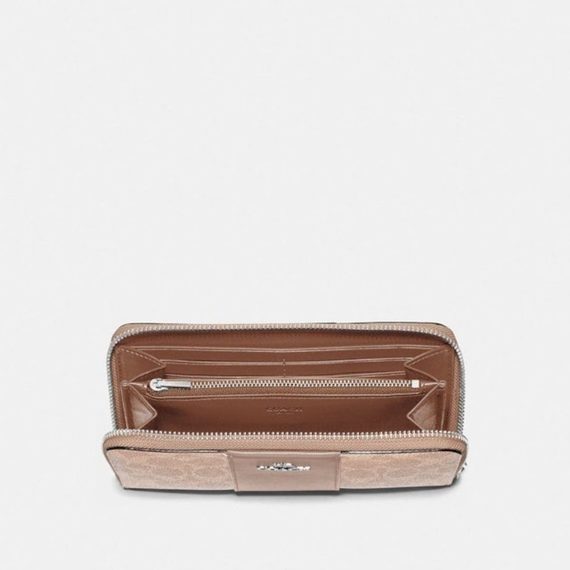 Accordion Zip Wallet In Colorblock Signature Canvas 2