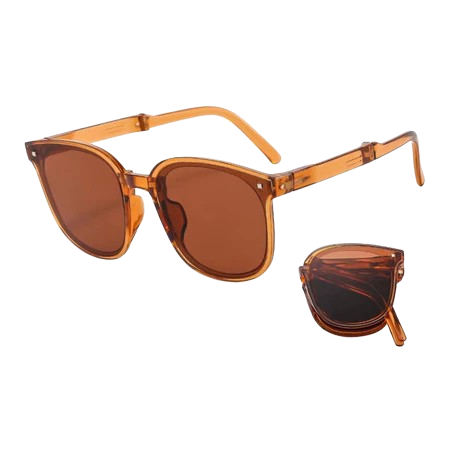 Colore.in Kacamata Hitam Lipat Sunglasses Foldable Anti UV Crystal Brown ｜ 199