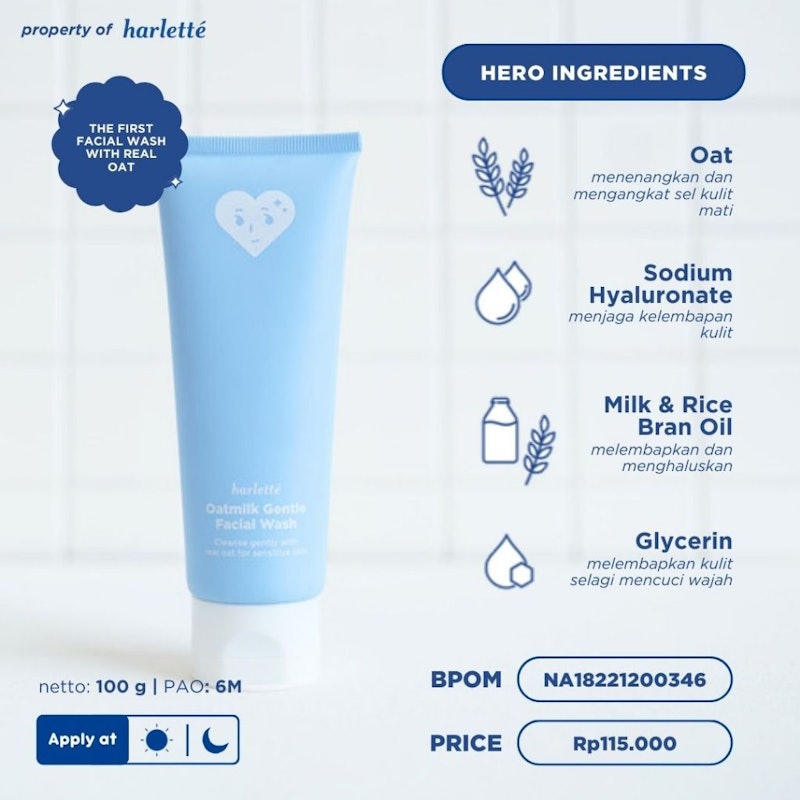 Harletté Oatmilk Gentle Facial Wash 3
