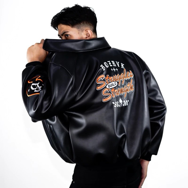  BOZRVK Varsity Leather Jacket