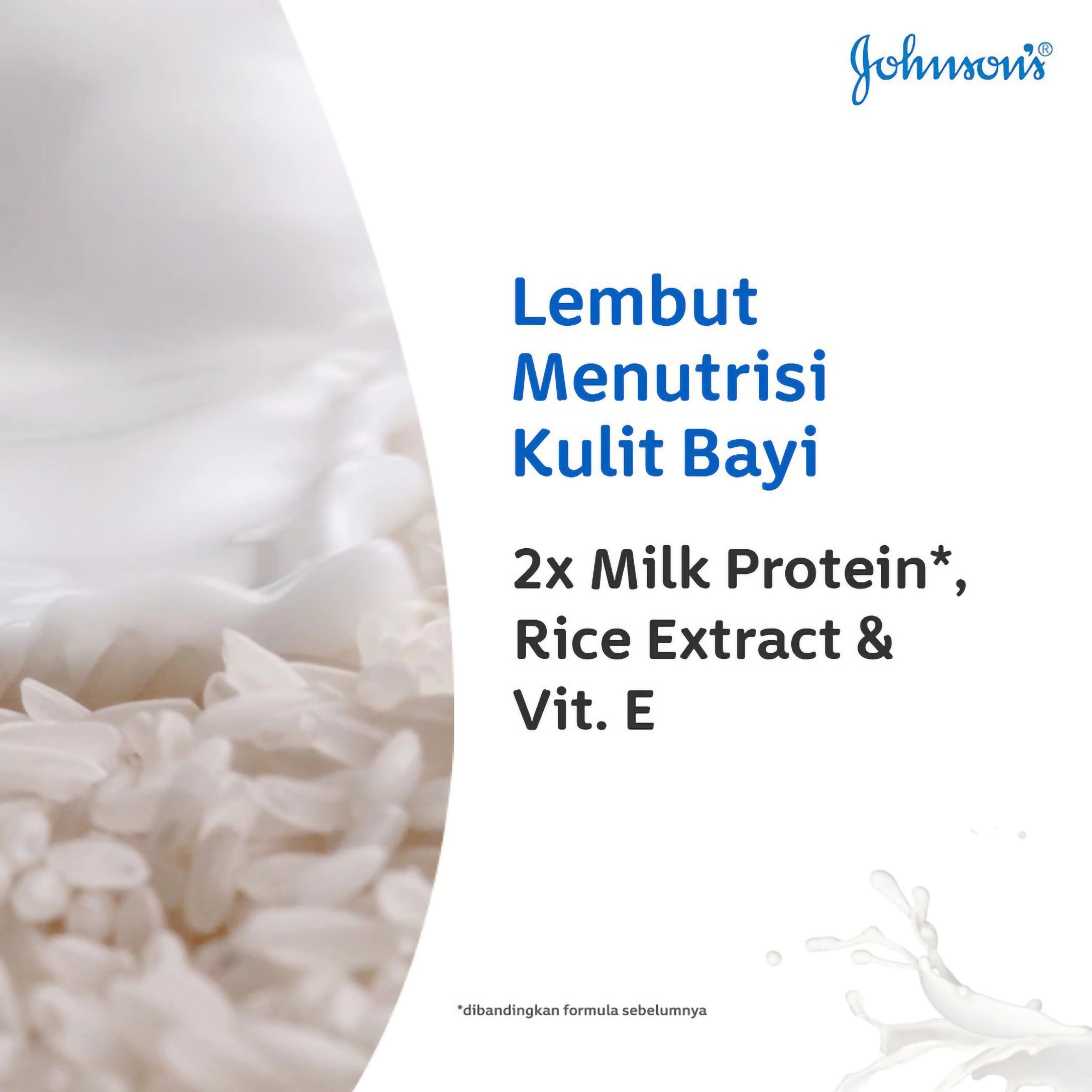 Johnson & Johnson Indonesia Johnson's Baby Milk + Rice Hair & Body Baby Bath