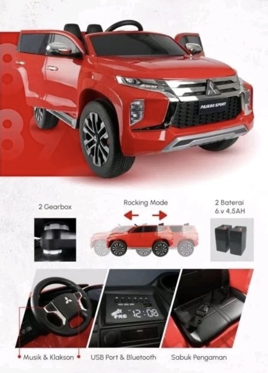 Pangeran Maju Bahagia PMB Mobil Aki Anak Pajero Sport M-8899