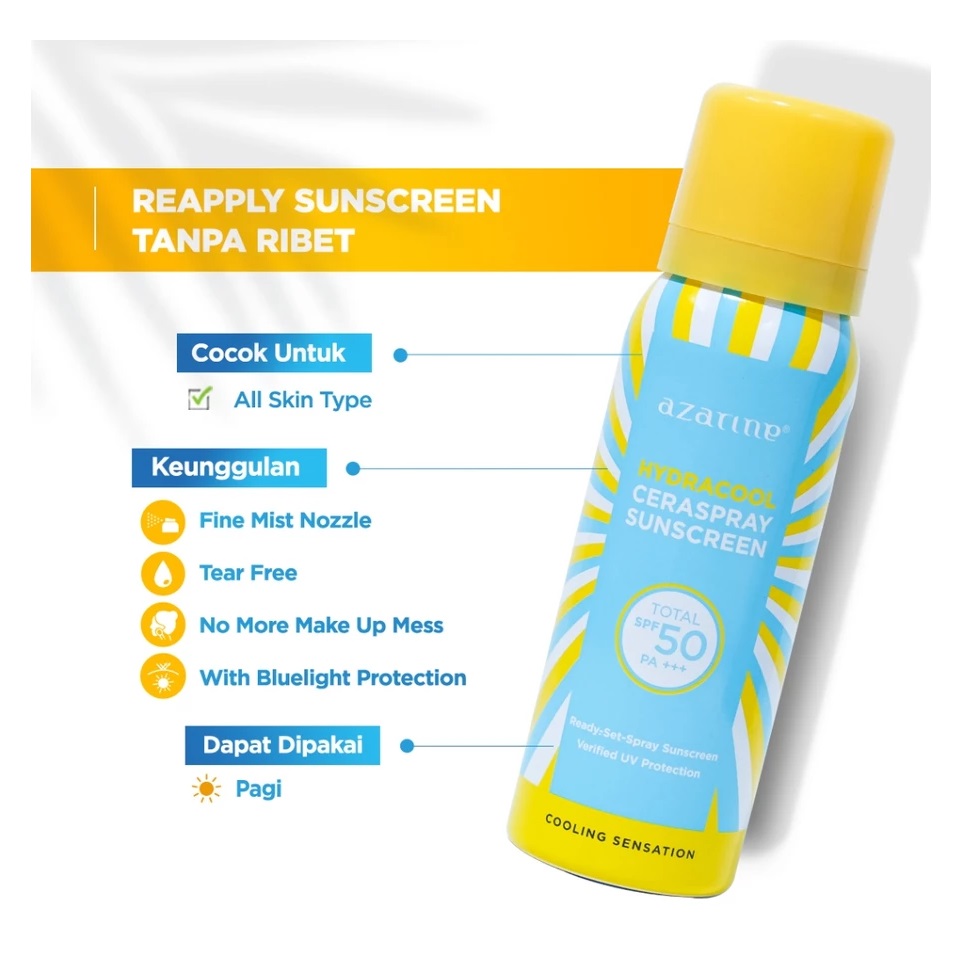 Wahana Kosmetika Indonesia Azarine® Hydracool Ceraspray Sunscreen SPF 50 PA+++