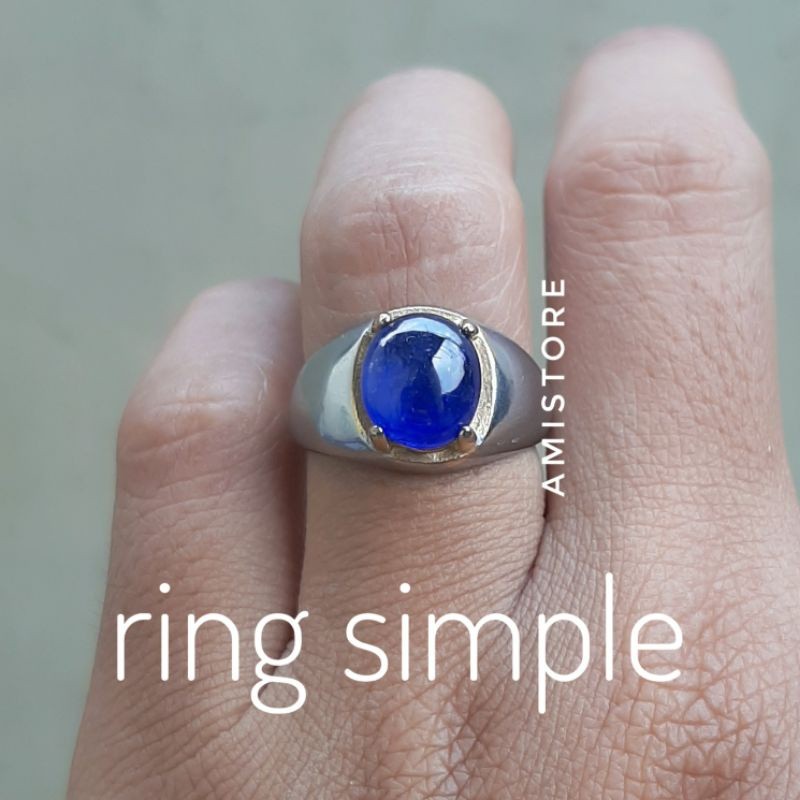 Cincin Batu Permata Blue Sapphire