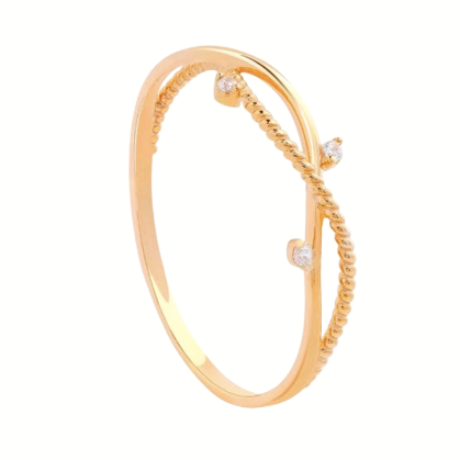 Cincin Emas Camelia Leaf