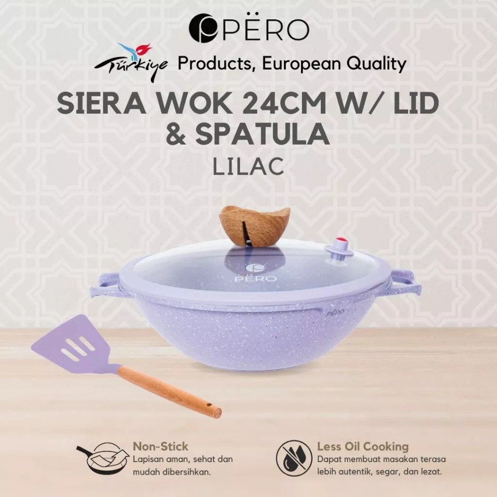 Pero Biogranite Siera Wok 24cm + Spatula 2