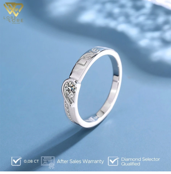 Lore Jewellery Forever Love Couple Silver Moissanite Ring 