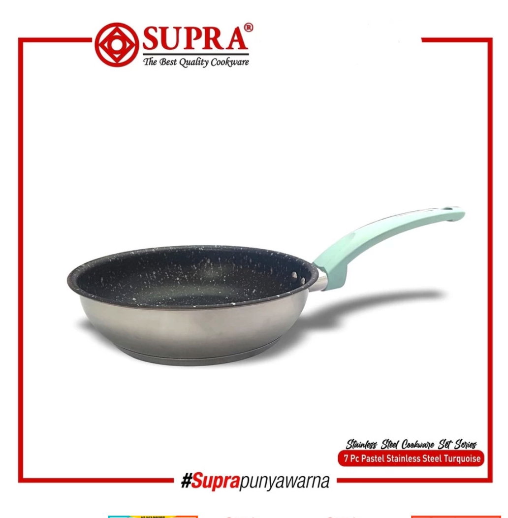 Supra Teratai Metal Supra Panci Set Stainless Steel Pastel 7 Pcs Turquoise