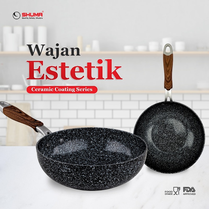 SHUMA Eco-Safe Plus Nonstick Ceramic Stir Wok 24 cm 5