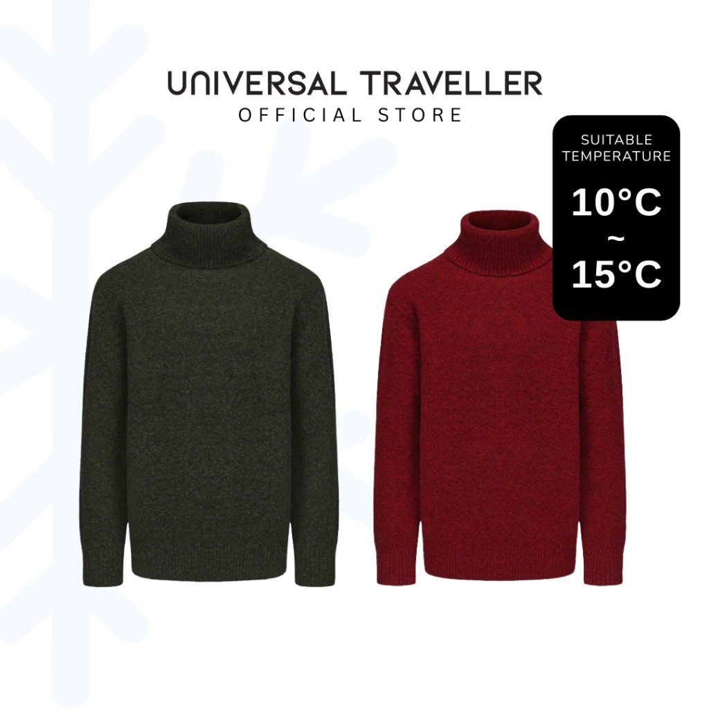  Universal Traveller The Men’s Wool Blend Turtleneck Knitted Sweater KS24059
