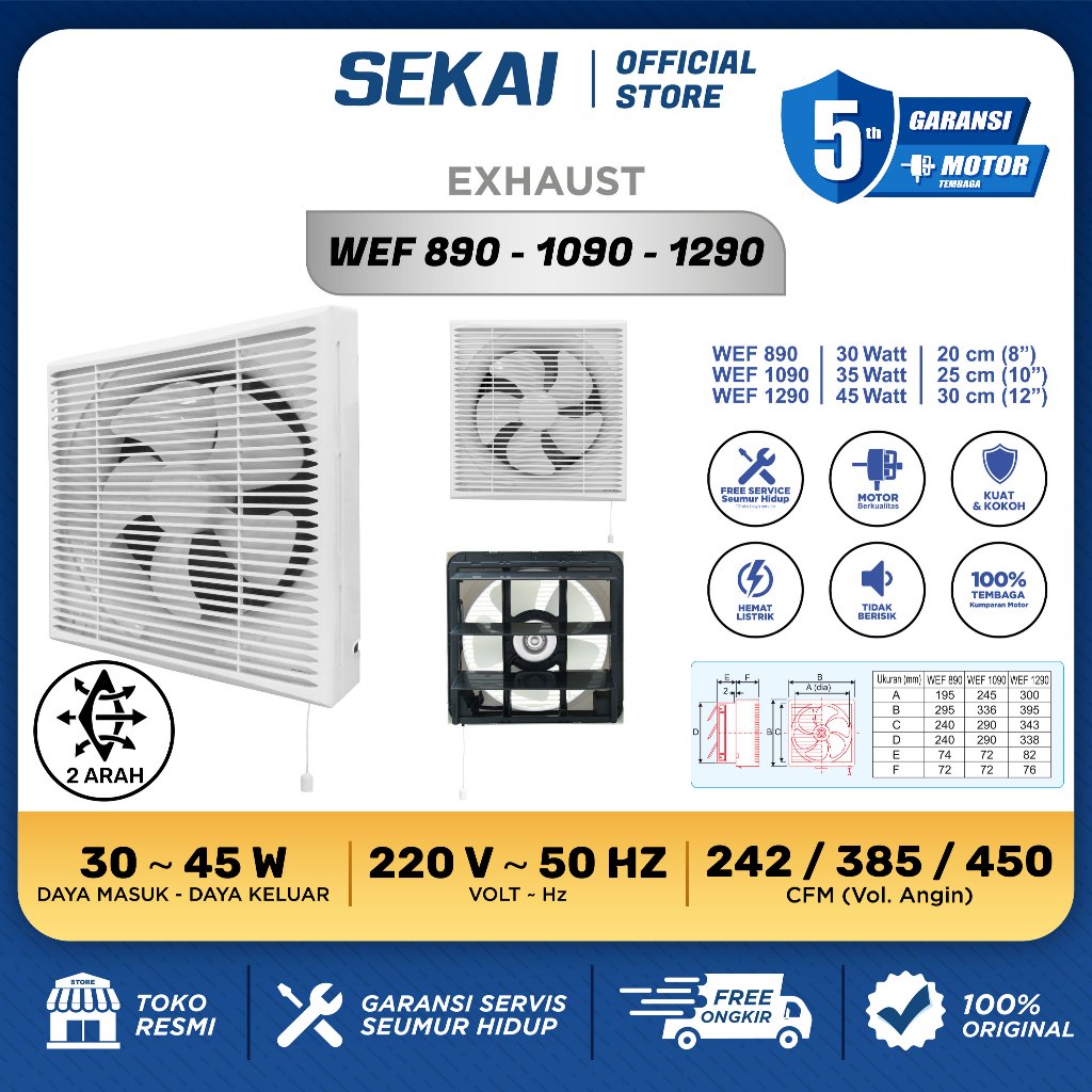 Tripacific Electrindo SEKAI Exhaust Fan 10 Inch WEF 1090