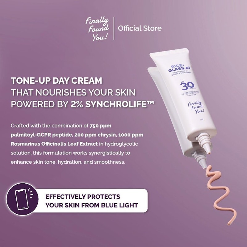 Finally Found You! Rice+ Glass AI Hybrid Tone-Up Essence Day Cream SPF 30 PA++++ 4