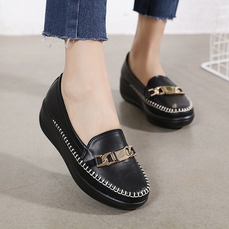 ELLORA Sepatu Wedges Wanita Import Kulit Premium E1215