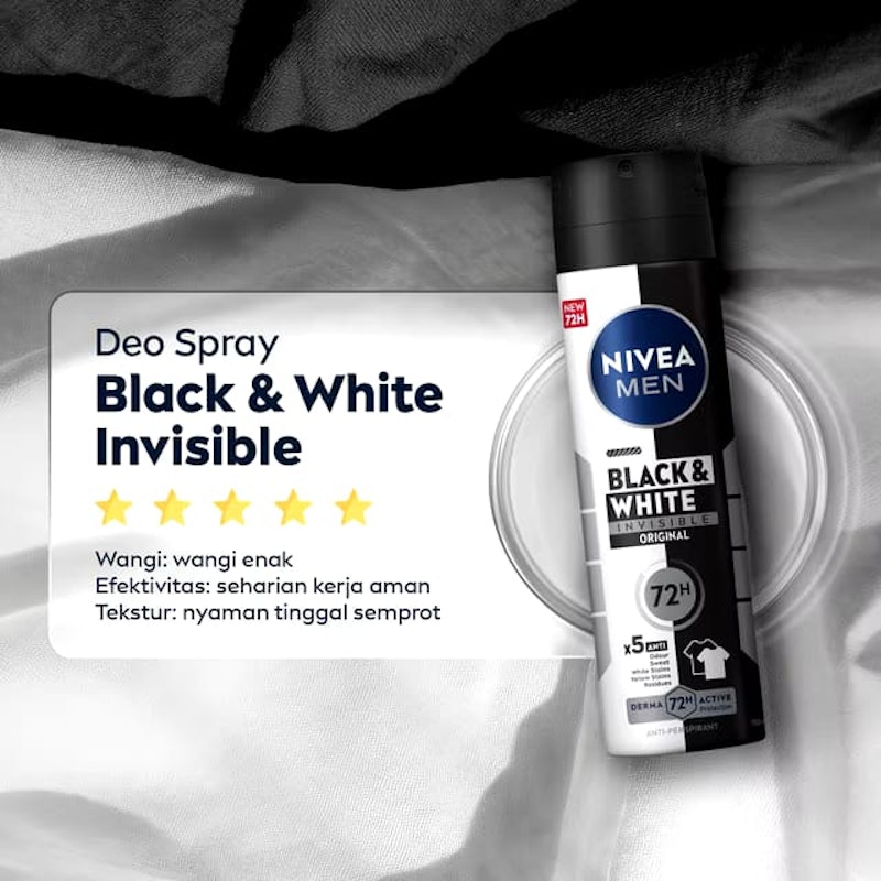 MEN Black & White Invisible Original Deodorant Spray 150 ml 5