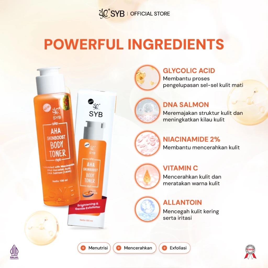 Sheva Jordan Bersama SYB AHA Skinboost Body Toner