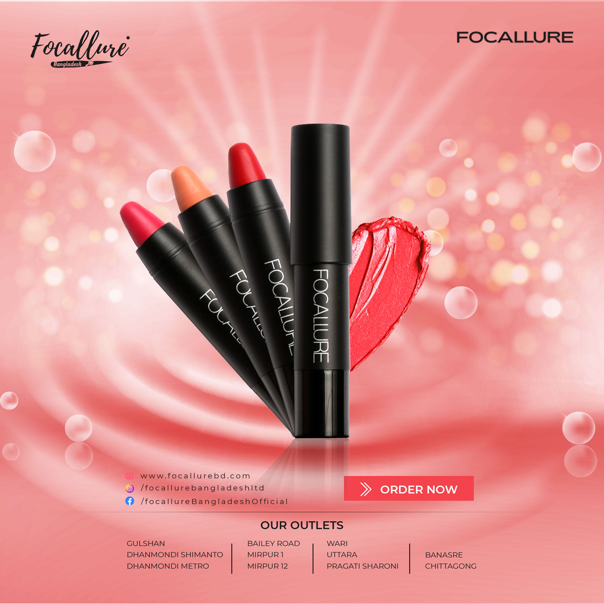 FCL International Indonesia FOCALLURE Matte Lip Crayon - #10 Auburn FA22