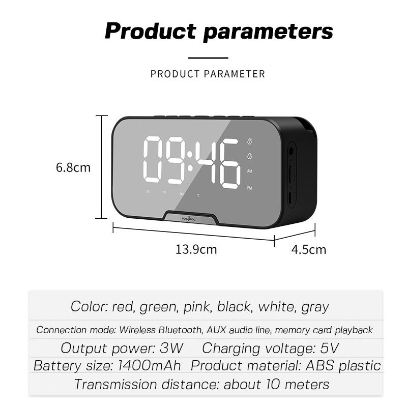 GOOJODOQ LED Display Alarm Clock Smart Speaker 3