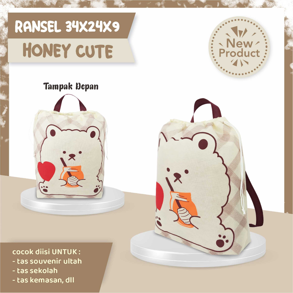 Tas Goodie Bag Model Ransel Serut Motif Animal 2