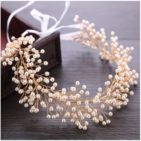  Headpiece Kawat Lentur Mutiara