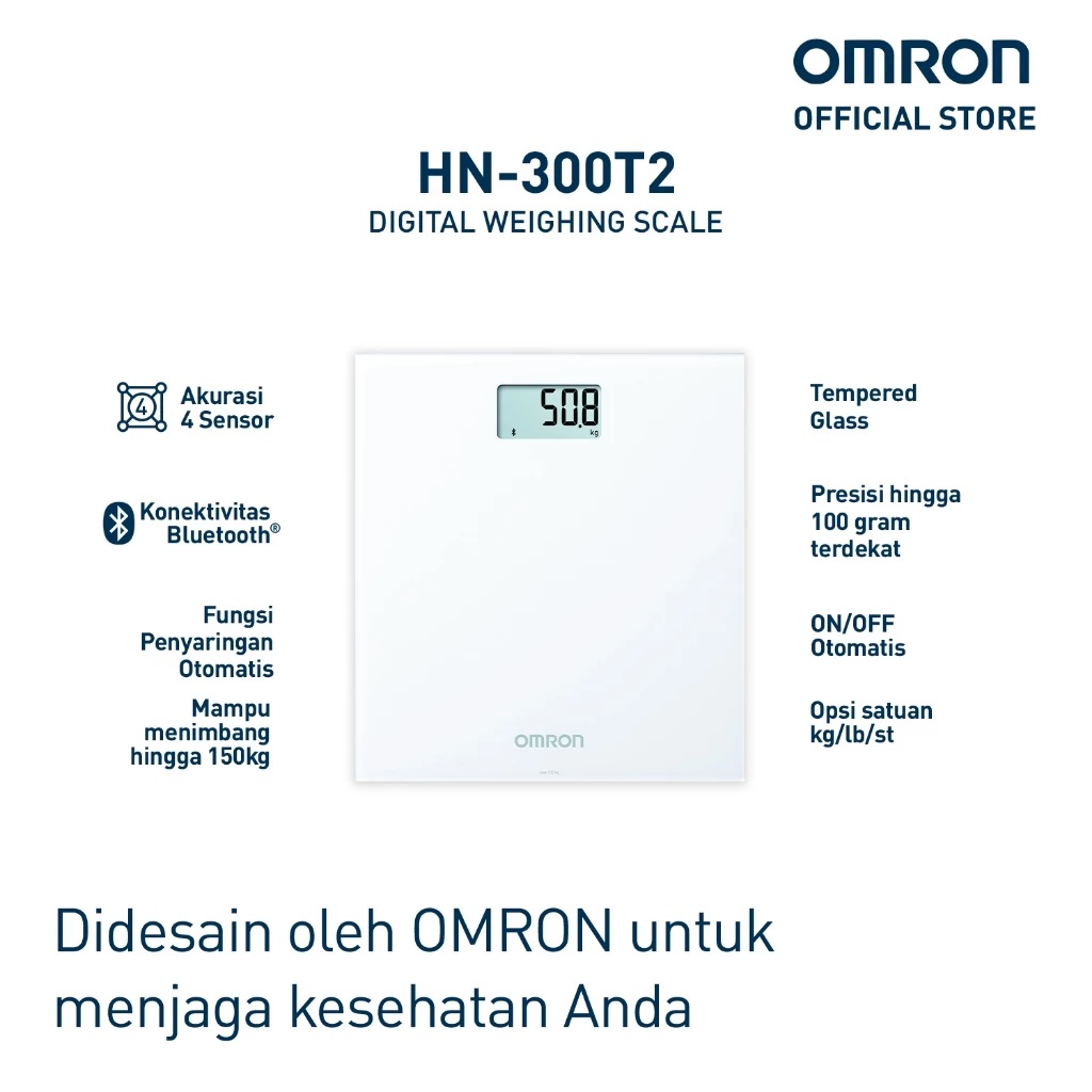 OMRON Healthcare Indonesia OMRON Timbangan Berat Badan Digital Bluetooth HN-300T2