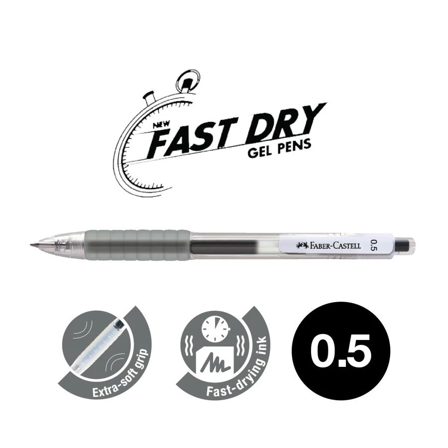 Faber Castell Fast Gel Ballpoint Black Ink 0.5 mm