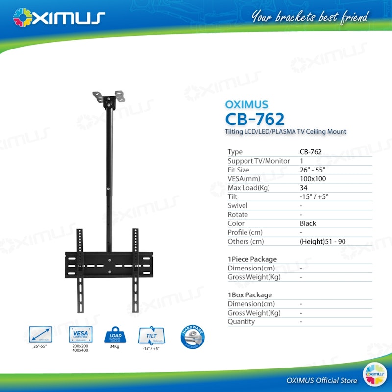Oximus Bracket TV Ceiling 2
