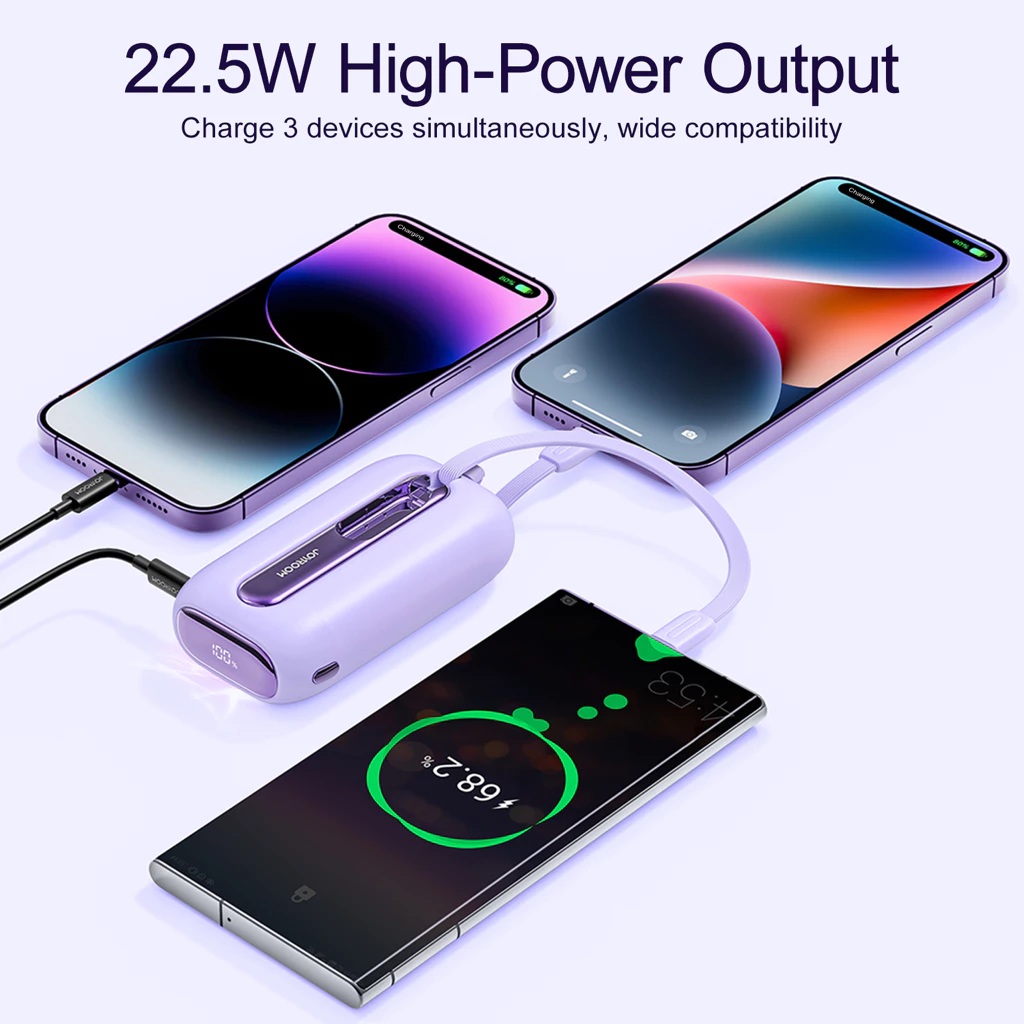Shenzhen Nito Power Source Technology JOYROOM 22.5W Mini Power Bank 10000mAh with Dual Cables JR-L012 