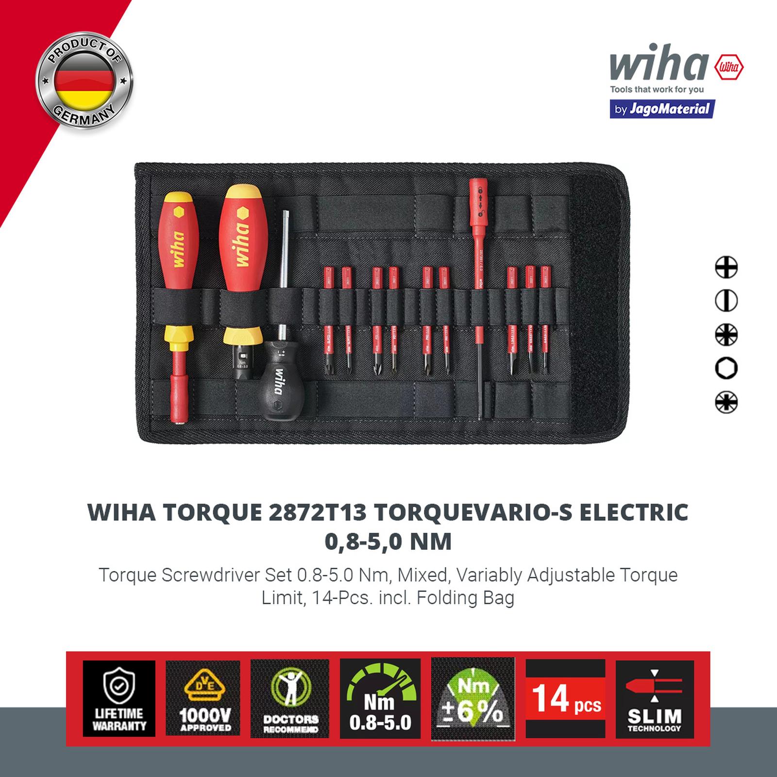 Wiha Insulated Torque 2872T18 TorqueVario®-S Electric 0,8-5,0 NM 5