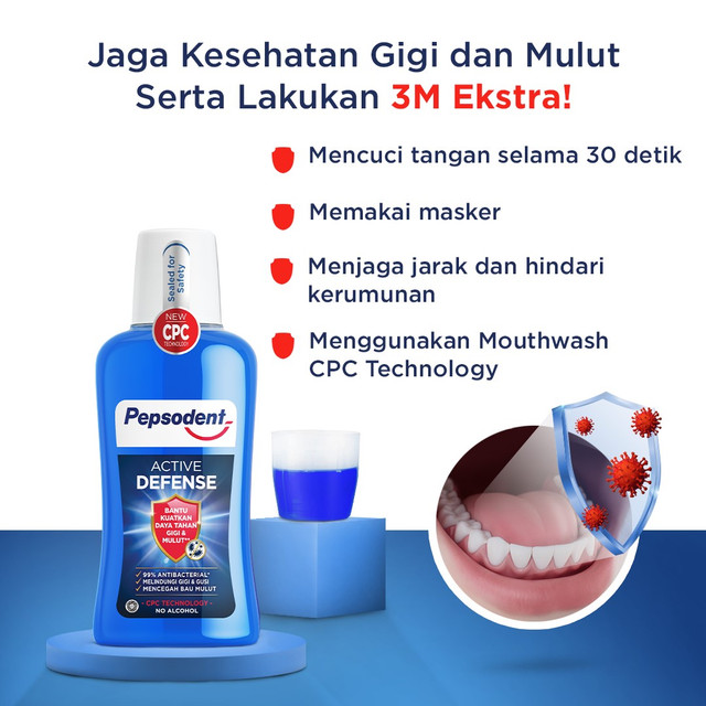 Unilever Indonesia Pepsodent Mouthwash Active Defense