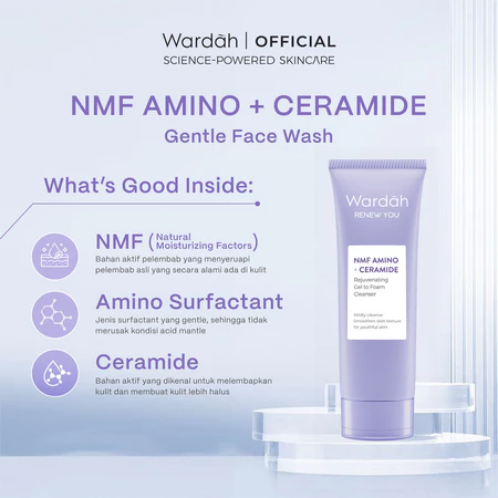 Paragon Technology and Innovation Wardah Renew You NMF Amino + Ceramide Rejuvenating Gel to Foam Cleanser