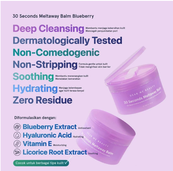 Garland Cantik Indonesia Dear Me Beauty Meltaway Balm Blueberry