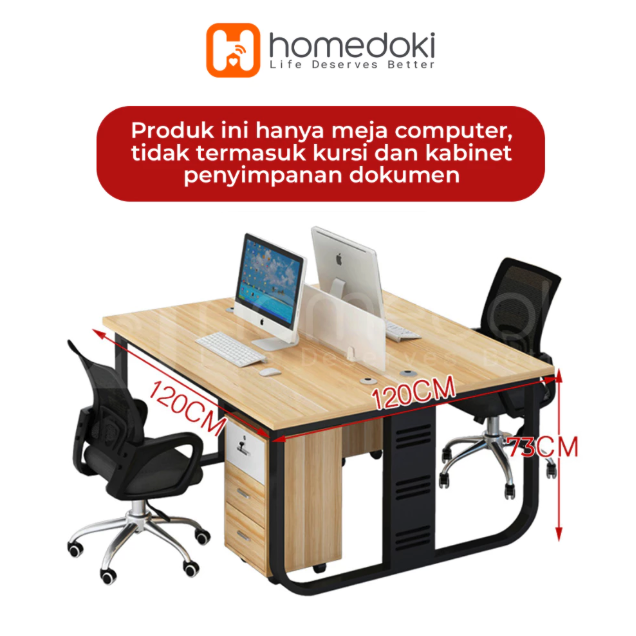 Homedoki Computer Desk L-Kayu