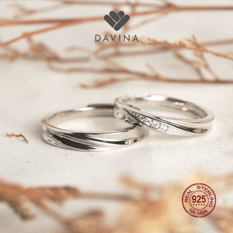 DAVINA Couple Evan Zeline Rings Sterling Silver 925 2
