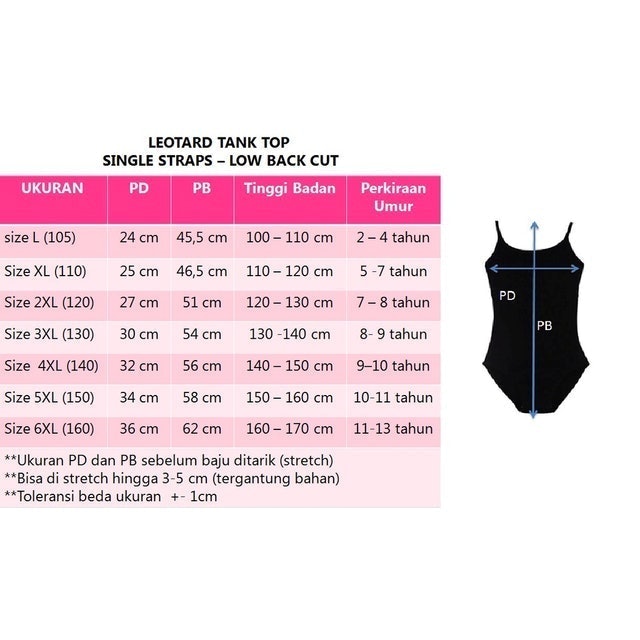 Leotard Gymnastic Anak Ballet Tanktop Low Back Cut 4