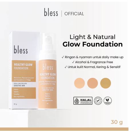 Utama Bakti Farmasi Bless Healthy Glow Foundation Nude Beige