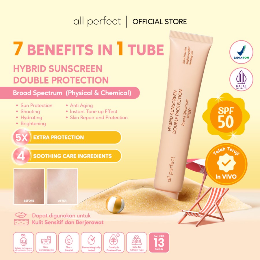 All Perfect Hybrid Sunscreen Double Protection Broad Spectrum SPF 50  4