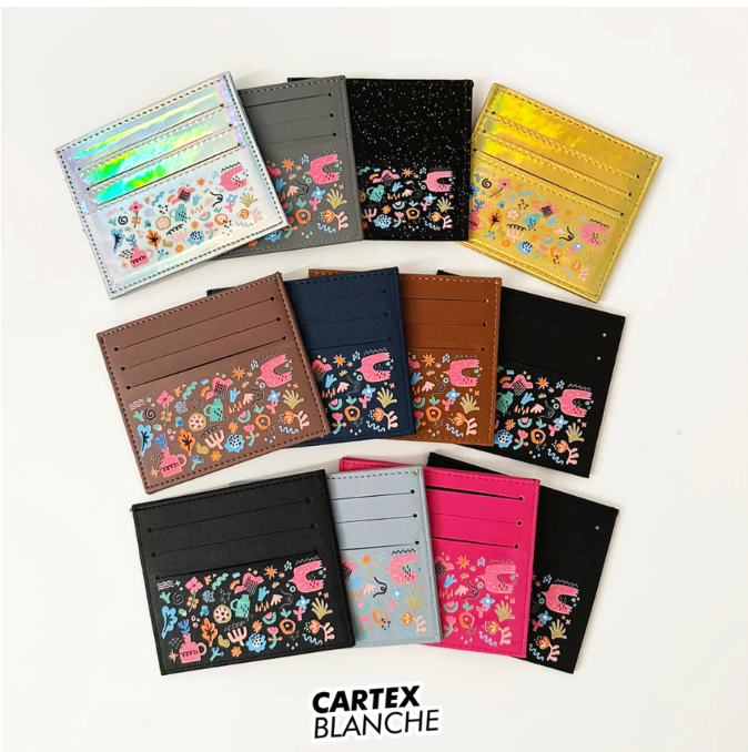 Cartex Blanche Card Holder Flower Doodle