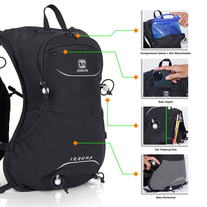  Zarventure Irruna Hydropack Vest Running 10 Liter 