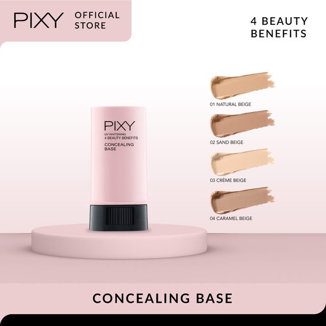 Mandom Indonesia PIXY Concealing Base 4 Beauty Benefits 01 Natural Beige