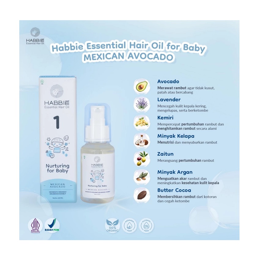 Habbie Bangun Aromatik Habbie Essential Hair Oil Mexican Avocado