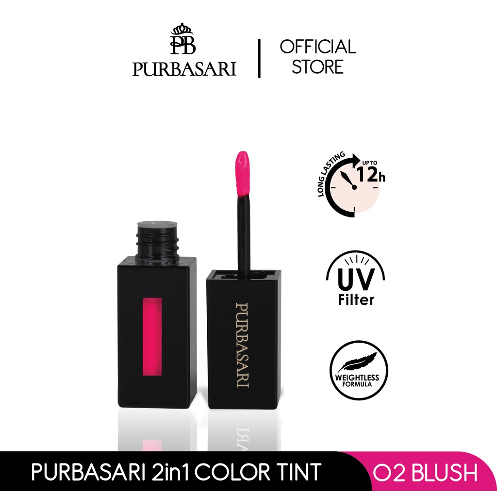 Purbasari 2in1 Color Tint Cheek & Lip Tint - 01 Scarlet 2