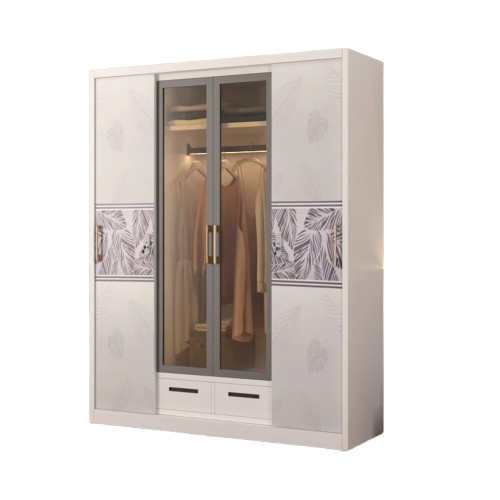 Citra Furniture SHUMO Lemari Pakaian Besi 4 Pintu Sliding Minimalis ｜ CTR1