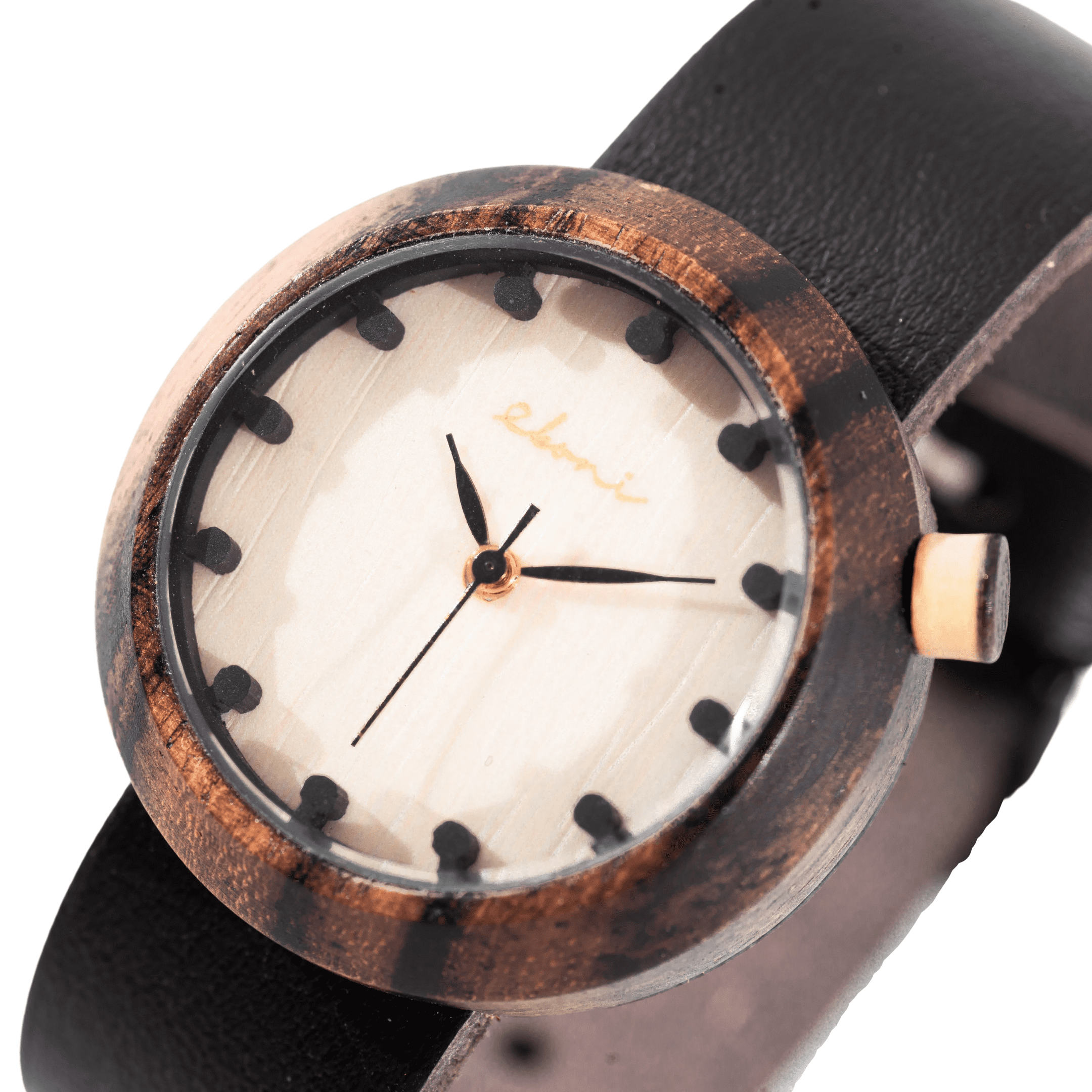 Eboni Jam Tangan Kayu Mini Rosebrown - Dark Brown
